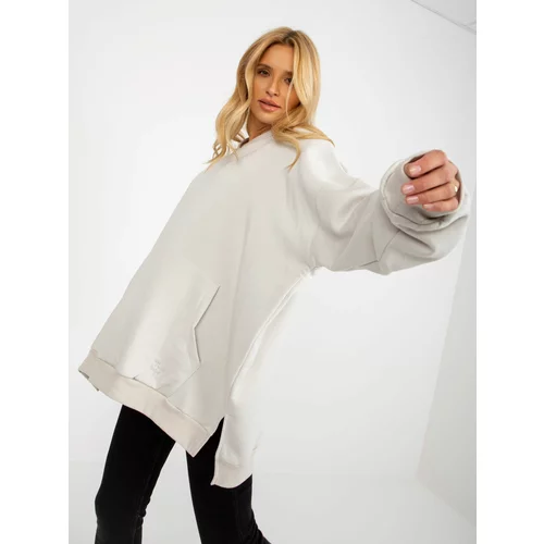 Fashion Hunters Light grey long oversize hoodie by MAYFLIES