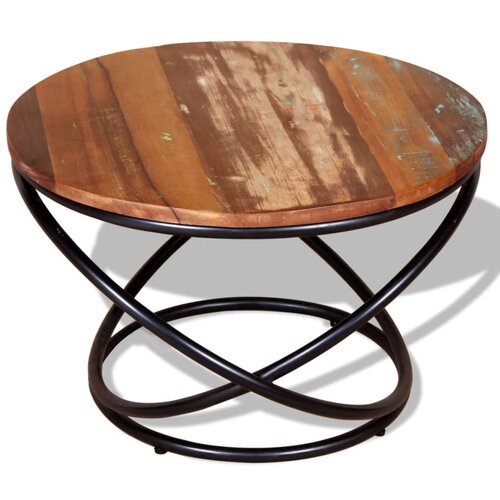 Maison Chic Klubska mizica - kavna mizica - Nizka mizica trden predelan les 60x60x40 cm, (21752725) Slike
