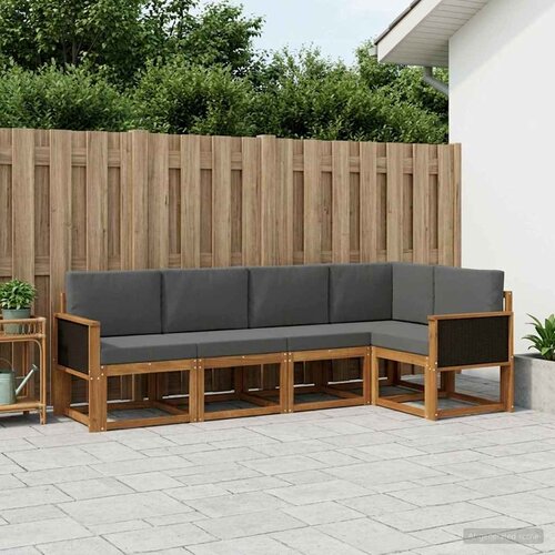  Set vanjskih sofa 5 kom. Prirodna i antracit Poliester Smeđa 243 x 124,5 x 73 cm Cene