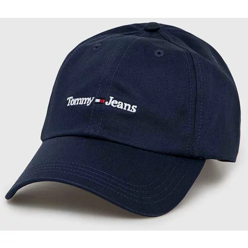 Tommy Jeans Pamučna kapa sa šiltom boja: tamno plava, s aplikacijom