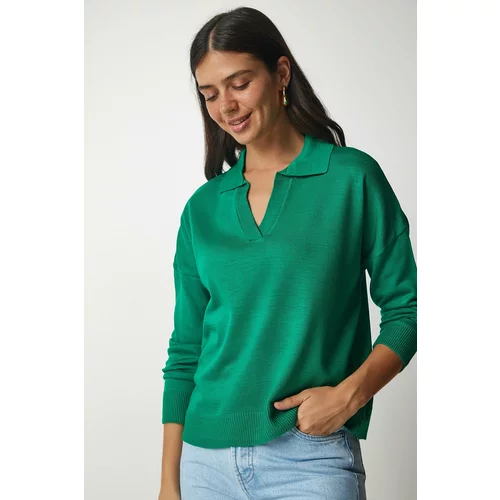Happiness İstanbul Sweater - Green - Regular fit
