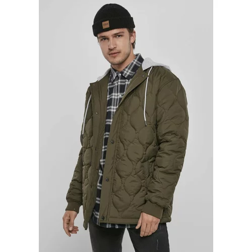Urban Classics Quilted Hooded Jacket Dark Olive