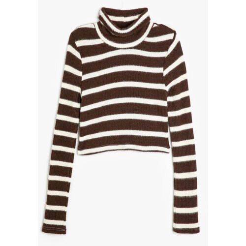 Koton Brown Striped Women's Sweater Slike