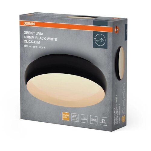 Osram LED prigu&amp;scaron;iva stropna svetiljka ORBIS LIVIA LED/24W/230V prečnika 43 cm crna/bela Slike