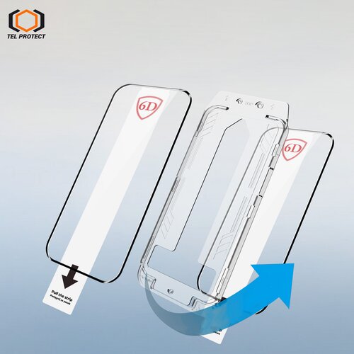 Tel Protect Dust-Free Easy Fit Full Glue 6D kaljeno staklo za iPhone 15 crno - 2 komada Slike