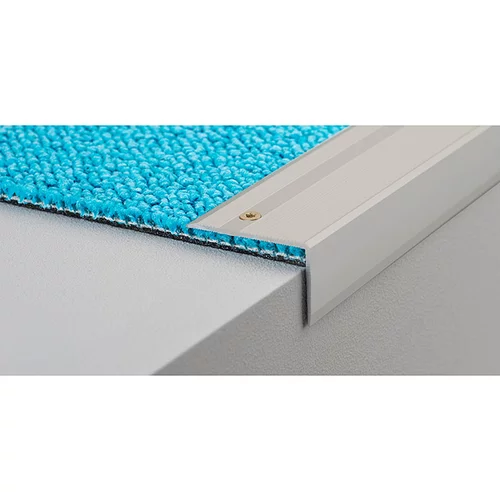 LOGOCLIC završni profil za stepenice (mat plemeniti čelik, 2,5 m x 40 mm x 25 mm, vrsta montaže: vijci)
