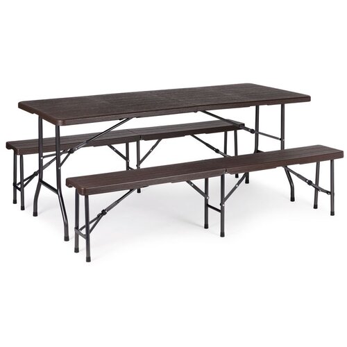 Modern Home catering stol 180 cm + 2 klupe - smeđi Cijene
