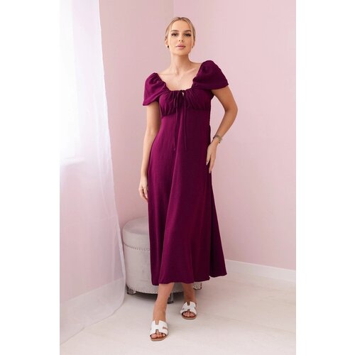 Kesi Women&amp;#039;s dress with a tie at the neckline - purple Slike