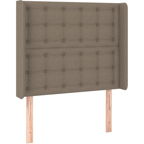  Krevet box spring s madracem LED smeđesivi 90x200 cm tkanina Slike