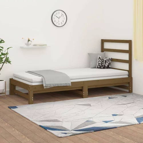  Izvlečna dnevna postelja medeno rjava 2x(90x200) cm borovina, (20726031)