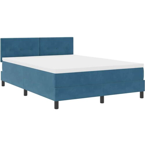  LED Box Spring Krevet Tamno plava 140 x 200 cm Bar&amp;scaron;un Slike