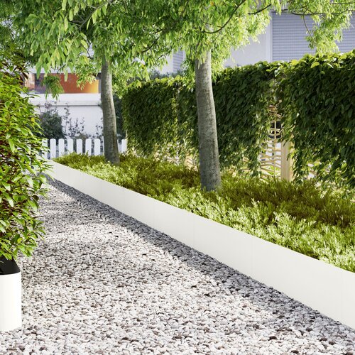 VidaXL Bijela Plastika 100 x 0.5 x 30 cm Rubnja za vrt Pravokutna Slike