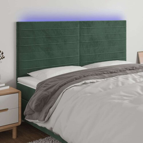  Posteljno vzglavje temno zeleno 160x5x118/128 cm žamet, (20954137) Slike