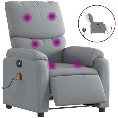 Maison Chic Električni masažni naslanjač - Relax naslanjač svetlo sivo blago, (22134525) Cene