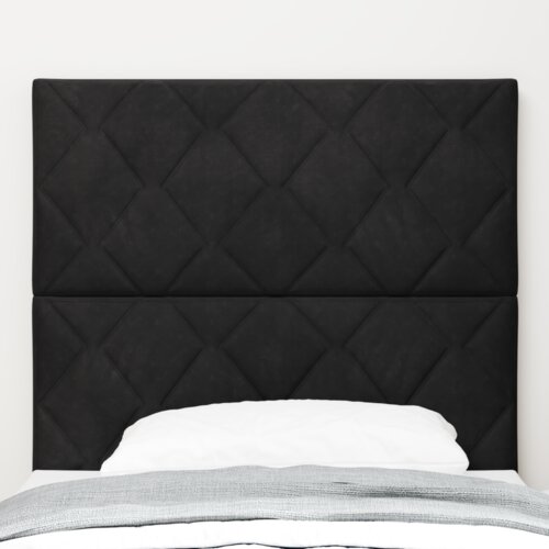vidaXL vzglavje z dizajnom diamantskih blokov črno 90 cm, vzglavje z dizajnom diamantskih blokov črno 180 cm Cene