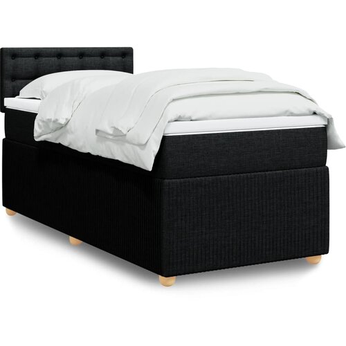 vidaXL Box spring postelja z vzmetnico črna 100x200 cm blago Cene