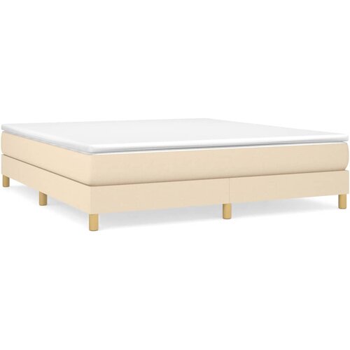  Okvir za krevet s oprugom krem 180 x 200 cm od tkanine Slike