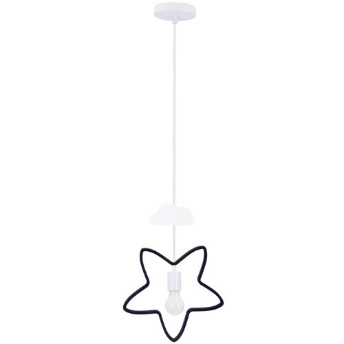 Candellux Lighting Črna/bela otroška svetilka s kovinskim senčnikom Single – Cene