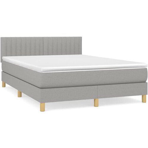 Maison Chic Box spring posteljni - Vzmetna postelja z vzmetnico svetlo siv 140x190 cm blago SL19204, (21893190) Cene