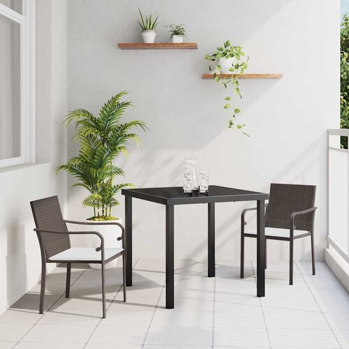  Vrtni set za objed 3 pcs Smeđa i crna PE ratan Cijene
