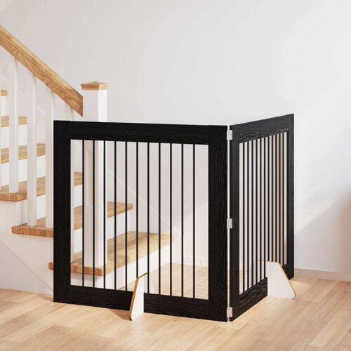  Vrata za pse z stojali 2 pcs Črni hrast 100 x 100 cm, (5000232675) Cene