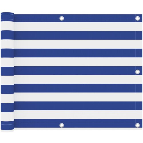 vidaXL Balkonsko platno belo in modro 75x400 cm oksford blago Cene