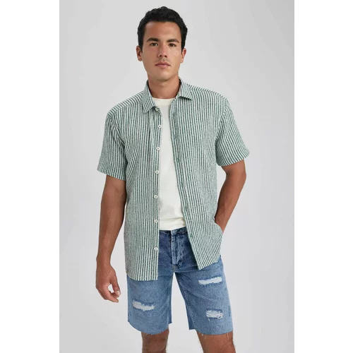 Defacto Regular Fit Cotton Striped Short Sleeve Shirt