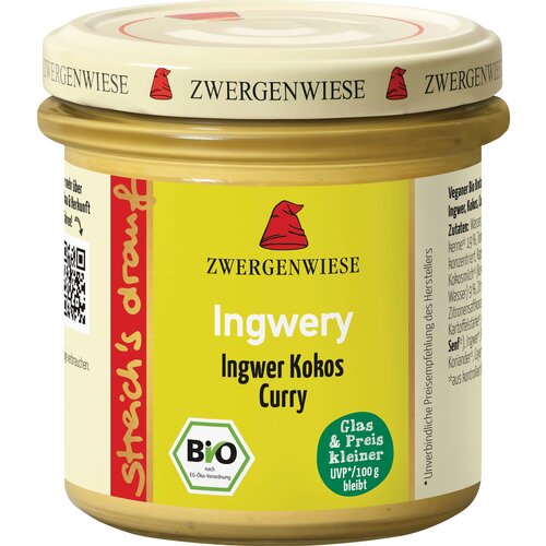 Zwergenwiese Bio namaz streich&amp;acute;s drauf Ingwery - 135 g Slike