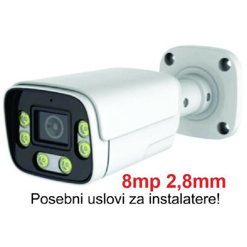 Gembird CAM-IP8MP-HAQ60D gmb kamera 8mp P6SLite 2.8mm-F1.6 starlight poe IP66 dual led 6xIR+6xFull color mic Cene