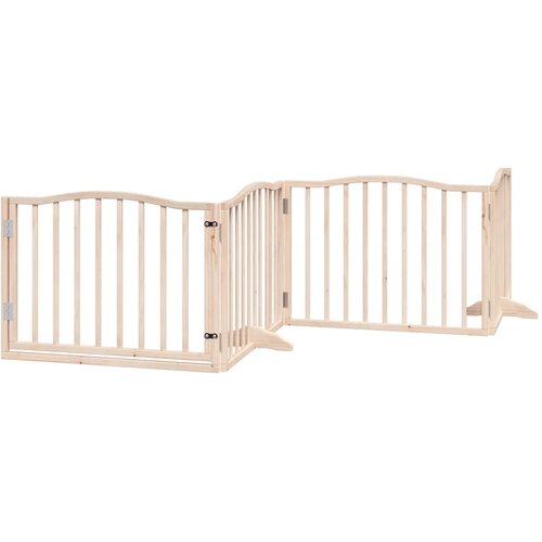  Vrata za pse s vrata&amp;scaron;cima 12 panela sklopiva 960 cm drvo topole Smeđa 80 x 60 x 2 cm Slike