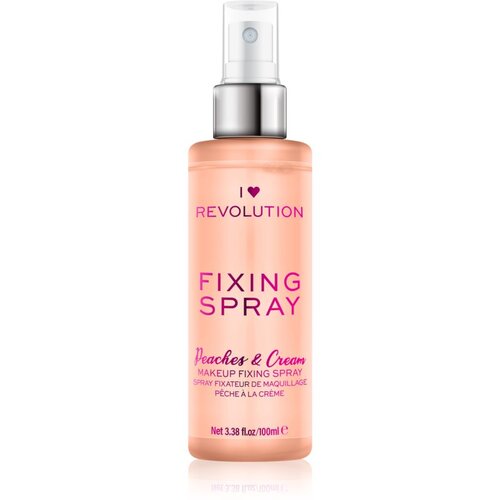 Revolution I Heart Fixing Spray Peaches &amp;amp; Cream fiksacijski sprej za ličila 100 ml Slike