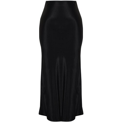 Trendyol Black Satin Woven Skirt Cene