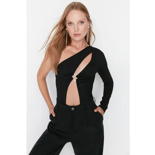 Trendyol Black Stone Accessory Detailed Knitted Body