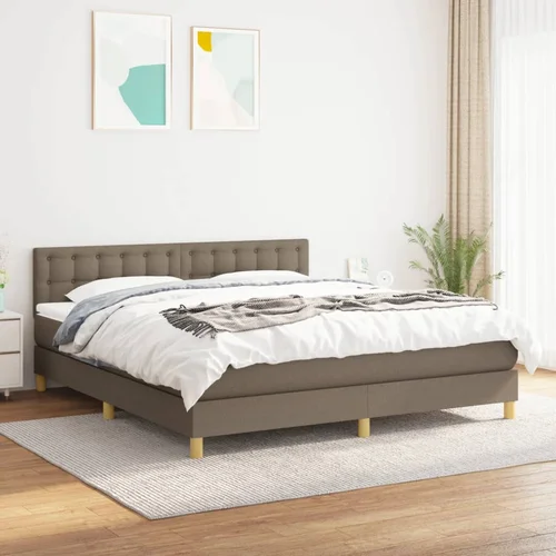  The Living Store Box spring postelja z vzmetnico taupe 160x200 cm blago - Box Spring Postelja, (21455755)