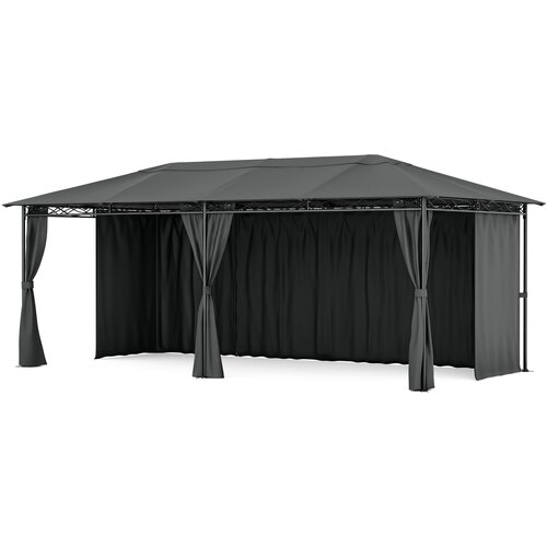 Blumfeldt Gazebo Mondo 3x6 s kovinskim ogrodjem in 4 transkimi stenami Cene