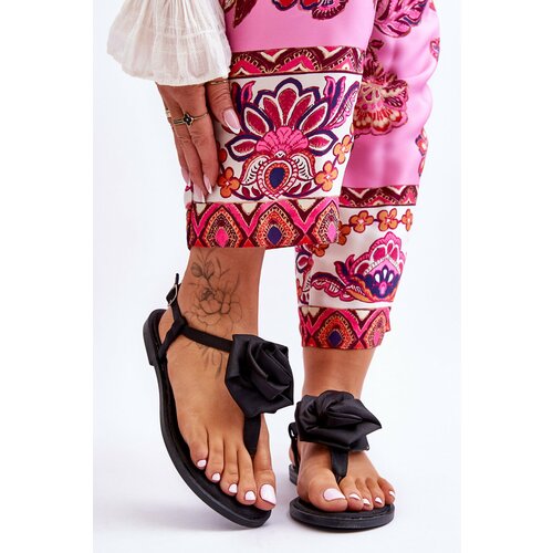 Kesi Women's flip-flops with Rose fabric Black Carisma Slike