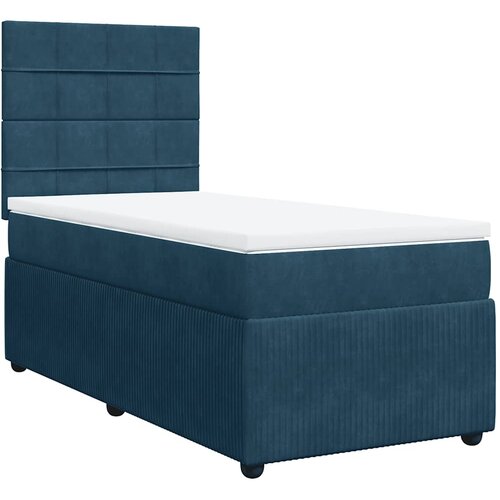 Box spring krevet s madracem plavi 90x190 cm bar&amp;scaron;unasti Slike