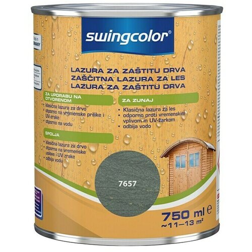 SWINGCOLOR Za&amp;scaron;čitna lazura za les (barva: megleno siva, 750 ml) Slike
