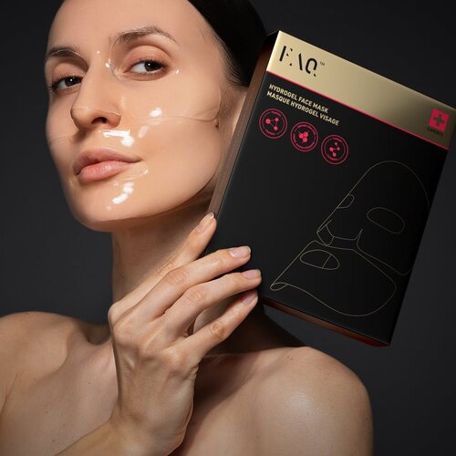 Foreo FAQ&amp;trade; Glass Skin Collagen Face Mask hidrogel maska za gladitev kože in zmanj&amp;scaron;anje vidnosti gub 5 kos Slike
