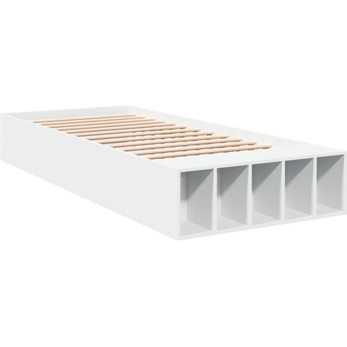 VidaXL Posteljni okvir bel 100x200 cm inženirski les, (21215891) Slike