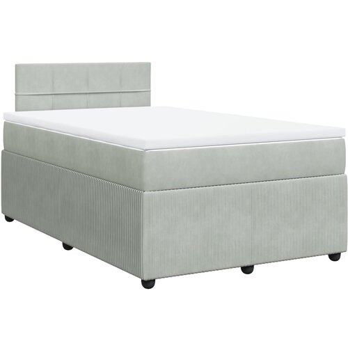 Maison Chic Box spring postelja - Vzmetna postelja z vzmetnico svetlo siva 120x200 cm žamet SL5625, (21905507) Cene