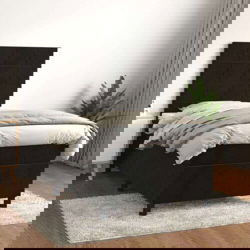 Box spring krevet s madracem crni 90x200 cm baršunasti Cijene