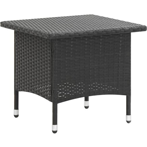 VidaXL Čajna mizica črna 50x50x47 cm poli ratan Slike