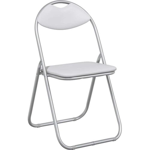  Sklopiva stolica 8 pcs Bijela i siva 48 x 43 5 x 81 cm - Bijela i siva 8 Slike