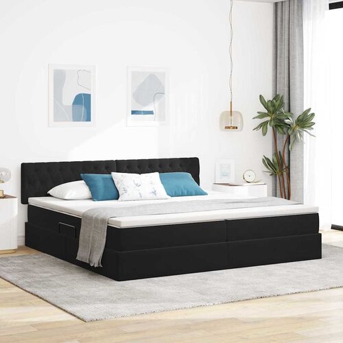  s od storage s uzglavljem Crna 200 x 200 cm Baršun Cene