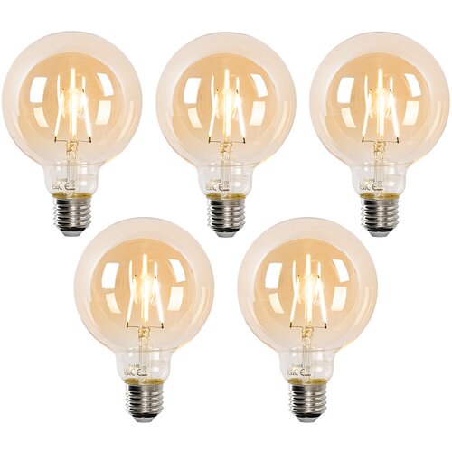 LUEDD Komplet 5 pametnih LED žarnic E27 G95 zlata 4,9 W 470 lm 1800-4000 K Cene
