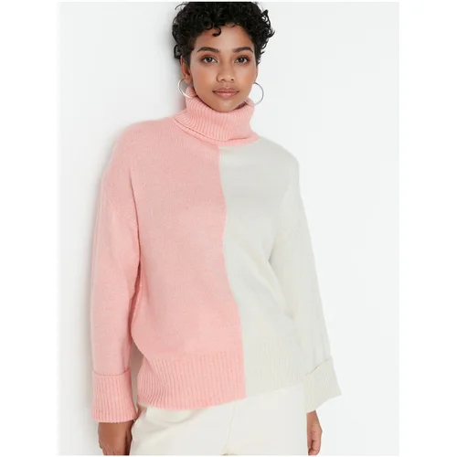 Trendyol Women's White-Pink Turtleneck - Women