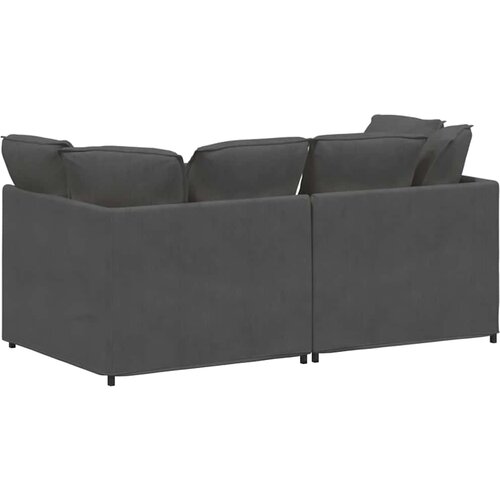  Modularna sofa s jastucima, korduro tkanina, tamno siva Slike