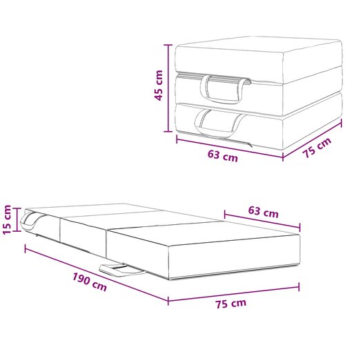 SOFA na razvlačenje 75 x 63 x 45 cm Crna Slike