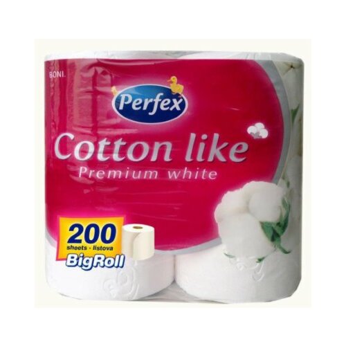 Perfex cotton like premium white troslojni toalet papir 4 komada Slike